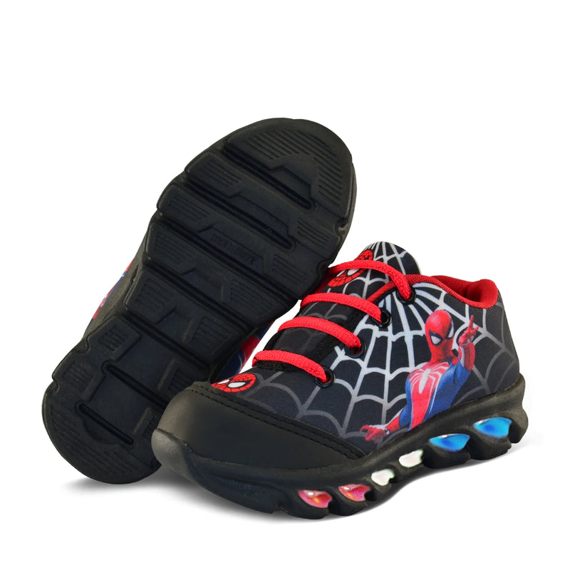 Kit Tênis infantil led homem aranha com chinelo