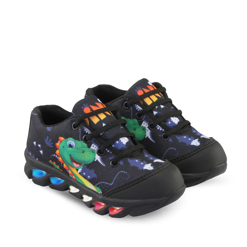 Kit Tênis Infantil Dinossauro led com chinelo